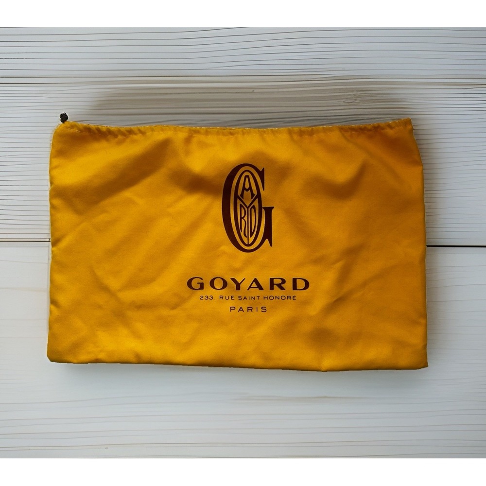 Goyard Yellow Gold Drawstring Dust Bag Storage Pouch 19x12" Paris Logo